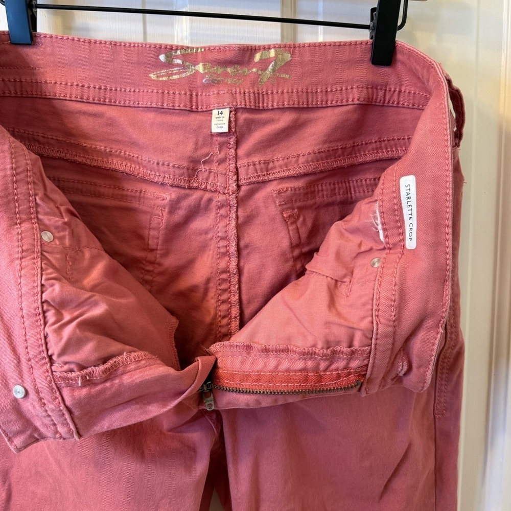 Seven7 Pink Cropped Ankle Jeans Size 14 - Picture 8 of 9